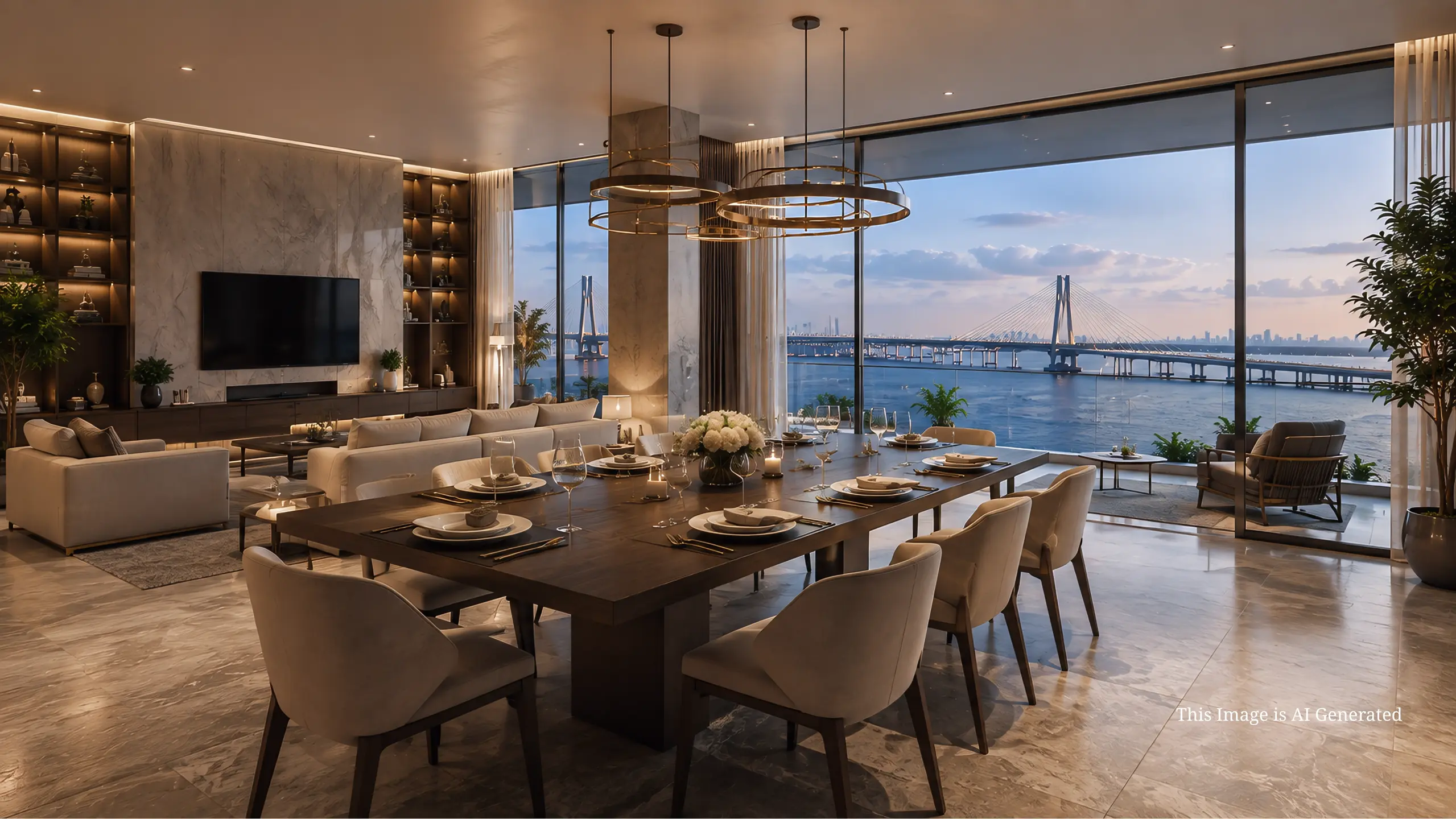 Luxury Living and Dining with Sea View